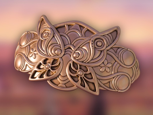 farfalla capelli clip ornamento 3d modello moda gratuito là viaggio felce cosplay accessorio netto tornante ornamentale barrette anime oggetti scena stampa 3d print model - Mito3D