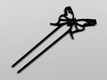 Schmetterling Haarnadel Schmuck Haar Stift Juwel voreingestellt einfach minimalistisch Mädchen Freundin Souvenir 3d print model - Mito3D