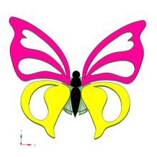 Schmetterling-Symbol scrunchy Mode Schmetterling Symbol 3d print model - Mito3D