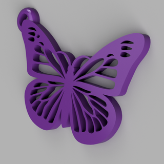 butterfly keychain uzuniba love heart valentine's day gift 3d print model - Mito3D