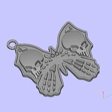 papillon trousseau de clés bijoux porte-clés 3d print model - Mito3D