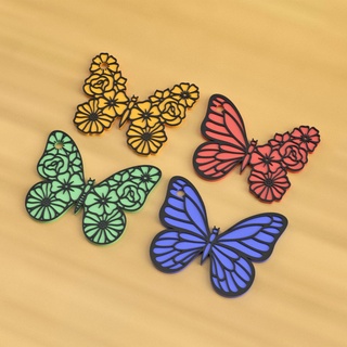 farfalla Portachiavi x4 portachiavi chiave anelli catena primavera fiore 3d print model - Mito3D