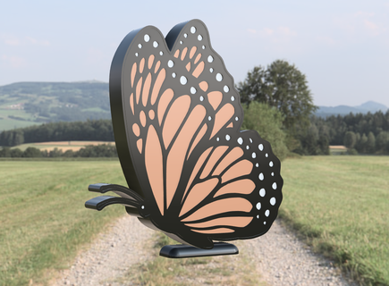 papillon lampe v2 insecte vol oiseau fleur cadre Nom brillant leds Maewenn éclairage signe 3d print model - Mito3D