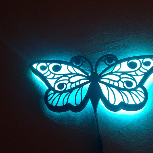 butterfly light lamp home remote rgb decor holder 3d fusion360 model house 3D print model - Mito3D