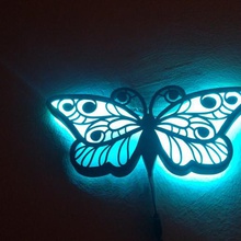butterfly-Licht-Lampe home remote rgb Dekor Licht Halter 3d fusion360 Modell Lampe Haus Schmetterling 3d print model - Mito3D