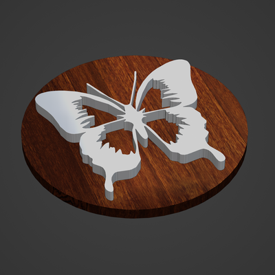 mariposa medallón colgante pendiente anillo animal humano hombre mujer aro diamante cnc impresión broches insignias 3d print model - Mito3D