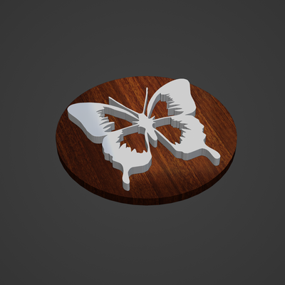 mariposa medallón colgante pendiente anillo animal humano hombre mujer aro diamante cnc impresión broches insignias 3d print model - Mito3D