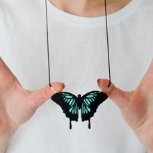 butterfly necklace jewelry cool design pet abs pla 3dprint krawka 3d print model - Mito3D