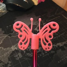 butterfly pencil topper various art stationary fun 3d print model - Mito3D