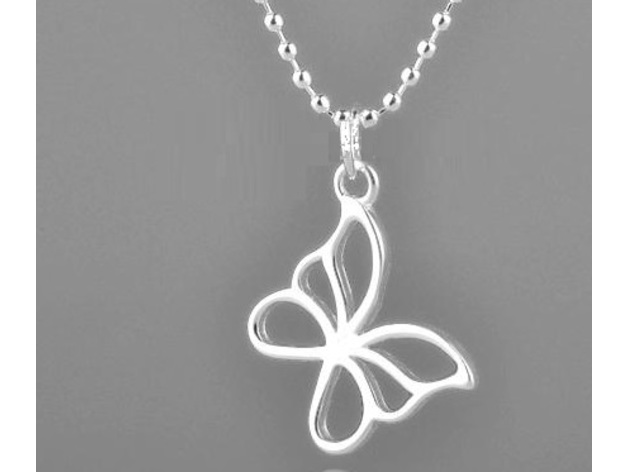 butterfly pendant 3D print model - Mito3D