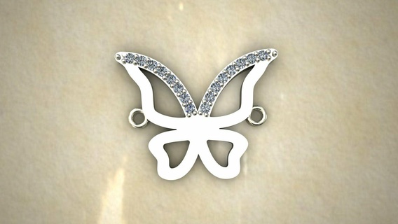 borboleta pingente joalheria colares ouro prata jóia luxo gema branco pingentes 3d print model - Mito3D