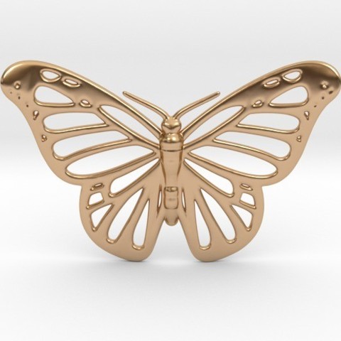 papillon pendentif bijoux retombants le mahjong 3D print model - Mito3D