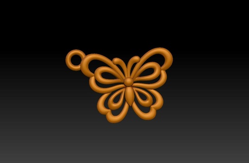 butterfly pendant 3d print model - Mito3D