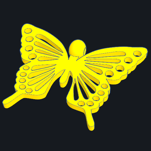 mariposa colgante pendiente 1 joyería joya 3D print model - Mito3D