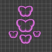 papillon polymère argile coupeurs ensemble 5 tailles bijoux coupeur paquet ender 3 v2 créalité biscuit 3d print model - Mito3D