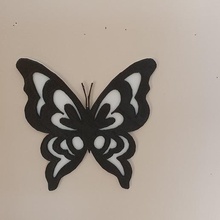 butterfly relief home softness beautiful black insect filament bronze alumina english word former art welded superimposed colour deco decoration 3d print model - Mito3D