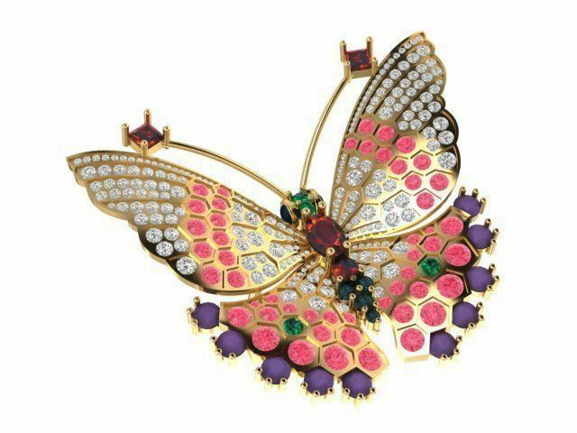 borboleta ring 2 3d print modelo Arquivo anel ladies butterfly art rings jewelry character head gold cad file printing stl 3D print model - Mito3D