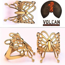 kelebek yüzük takı butterflyring altın aksesuarlar 3d print model - Mito3D