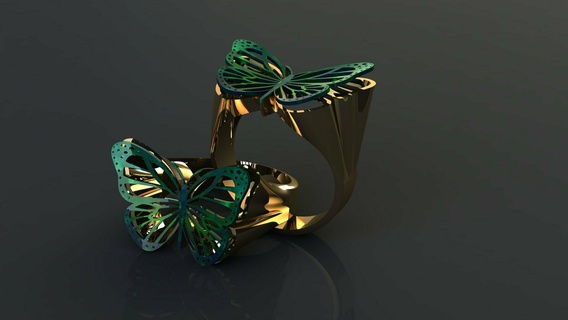 butterfly ring 3d print model - Mito3D