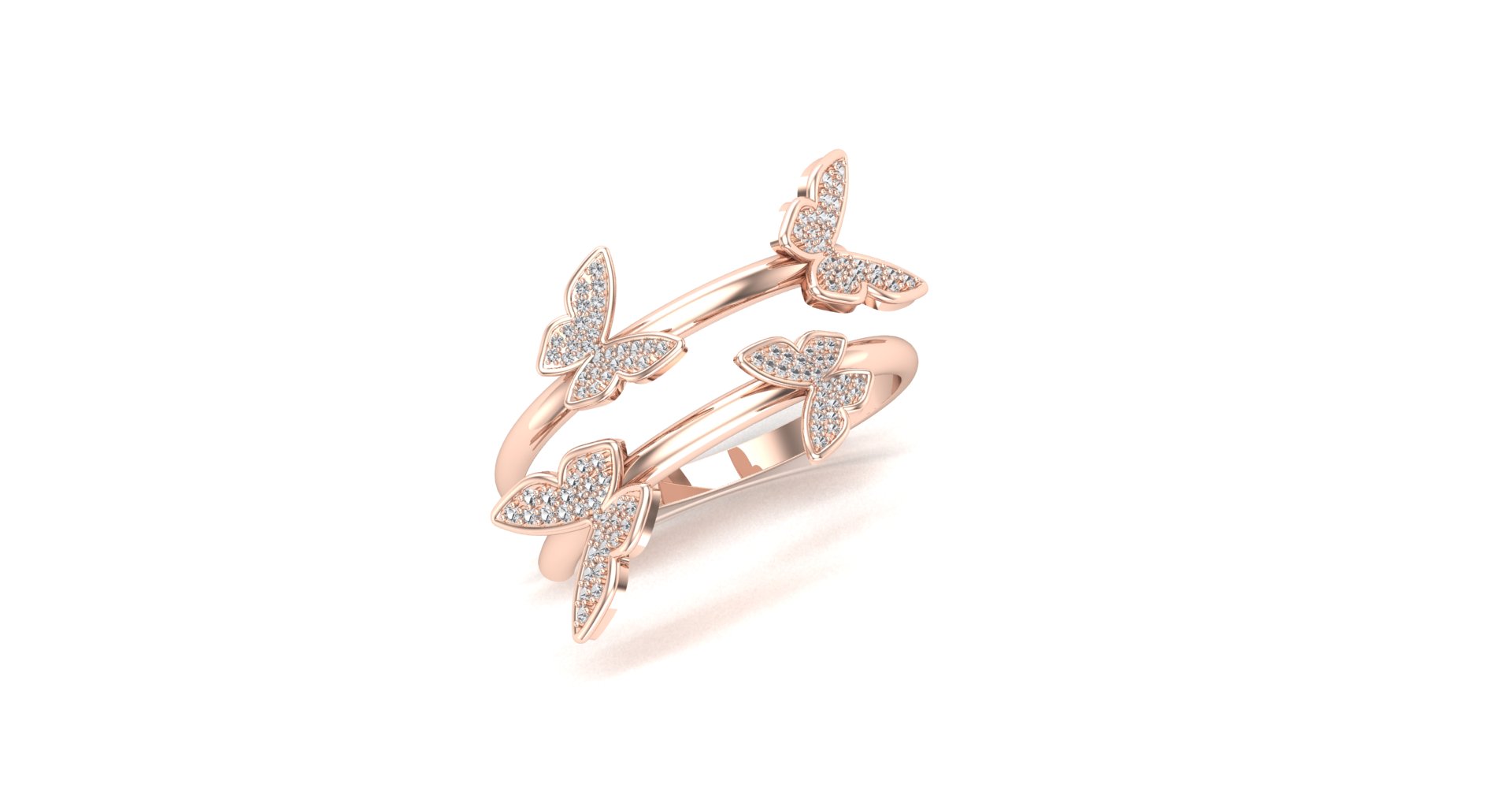 butterfly ring jewelry 3D print model - Mito3D