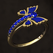 farfalla anello gioielli 3d print model - Mito3D