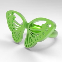 butterfly ring jewelry print jewellery desing 3d print model - Mito3D