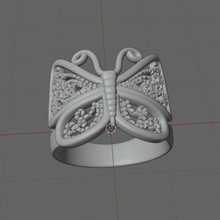 butterfly ring jewelry 3d print model - Mito3D