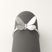 mariposa anillo joyería joya oro dorado plata libra esterlina blanco rodio diseño Moda regalo imprimible elegante 3d print model - Mito3D