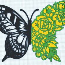 Schmetterling Rosen ruhig v4 Kunst Schmetterlinge rosa Rosas Flores Frühling 3d print model - Mito3D