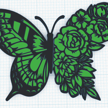 borboleta rosas v2 arte mariposa borboletas rosa flores Primavera 3d print model - Mito3D
