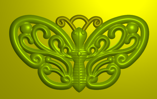 farfalla scultura modello pendente giada giadeite collane 3d print model - Mito3D