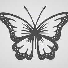 Schmetterling Aufkleber butterfly 2 home Wandbild Dekor 3d print model - Mito3D