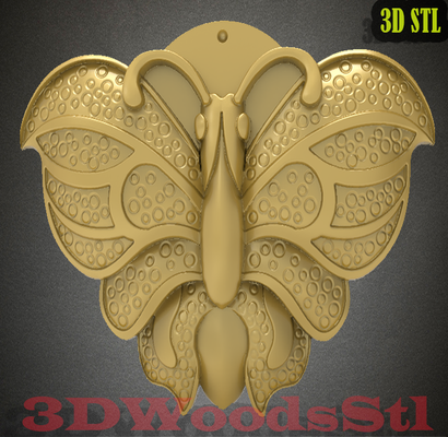 butterfly stl 3d model relief wall decor cnc router engraver artcam aspire files art woodworking digital resin filament wood carving carve maker file 3d print model - Mito3D