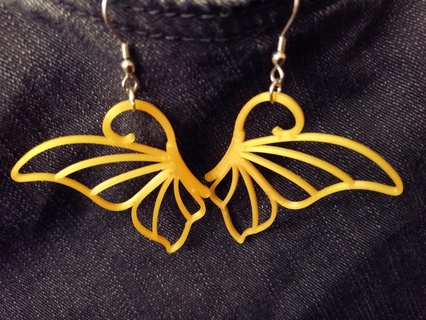 butterfly symbol earrings butterfly earrings  3d print model - Mito3D