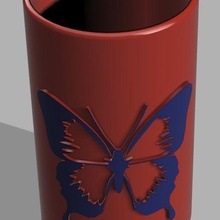 mariposa florero perforado agua flor vástago decoración bonito octagonal útil planta maceta hogar casa objeto 3d 3d print model - Mito3D
