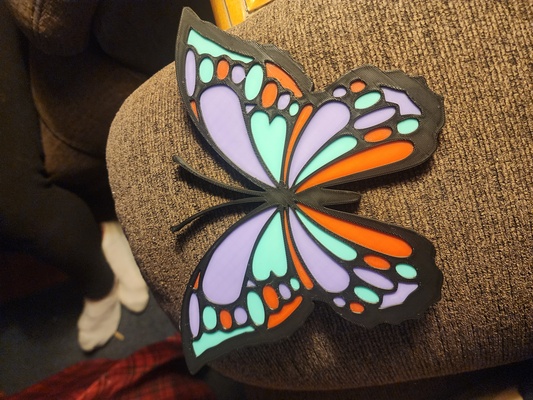 butterfly wall decor home art multi color 3d print model - Mito3D