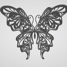 Schmetterlings-Wand-Dekoration home Aufkleber Tier 3d print model - Mito3D