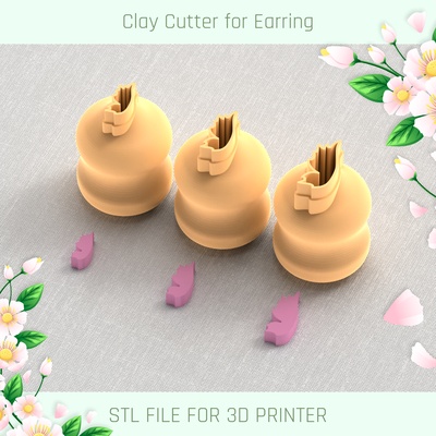 butterfly wing spring mini clay cutter tools earring 3d print model - Mito3D