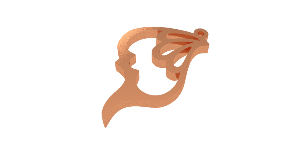Schmetterling Flügel Natur Anhänger Schmuck Gold Silber Design Juwel Zubehörteil Ohrringe Tier 3D print model - Mito3D
