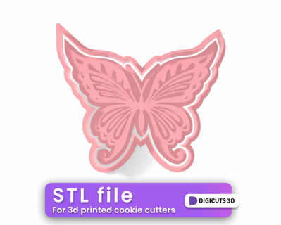 papillon bois stl fichier animaux biscuit coupeur 3d print model - Mito3D