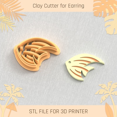 butterflyfish summer clay cutter tools earring turtle beach shell 3d print model - Mito3D