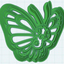 butterfree cookie cutter 3d print model - Mito3D