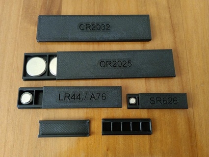 botón batería cajas caja pequeño pilas células 2032 626 2025 lr44 a76 electrónica smd componentes 3d print model - Mito3D