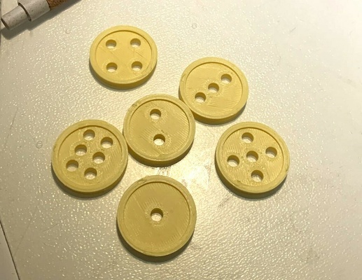 buttons counting to 6 3d print model - Mito3D