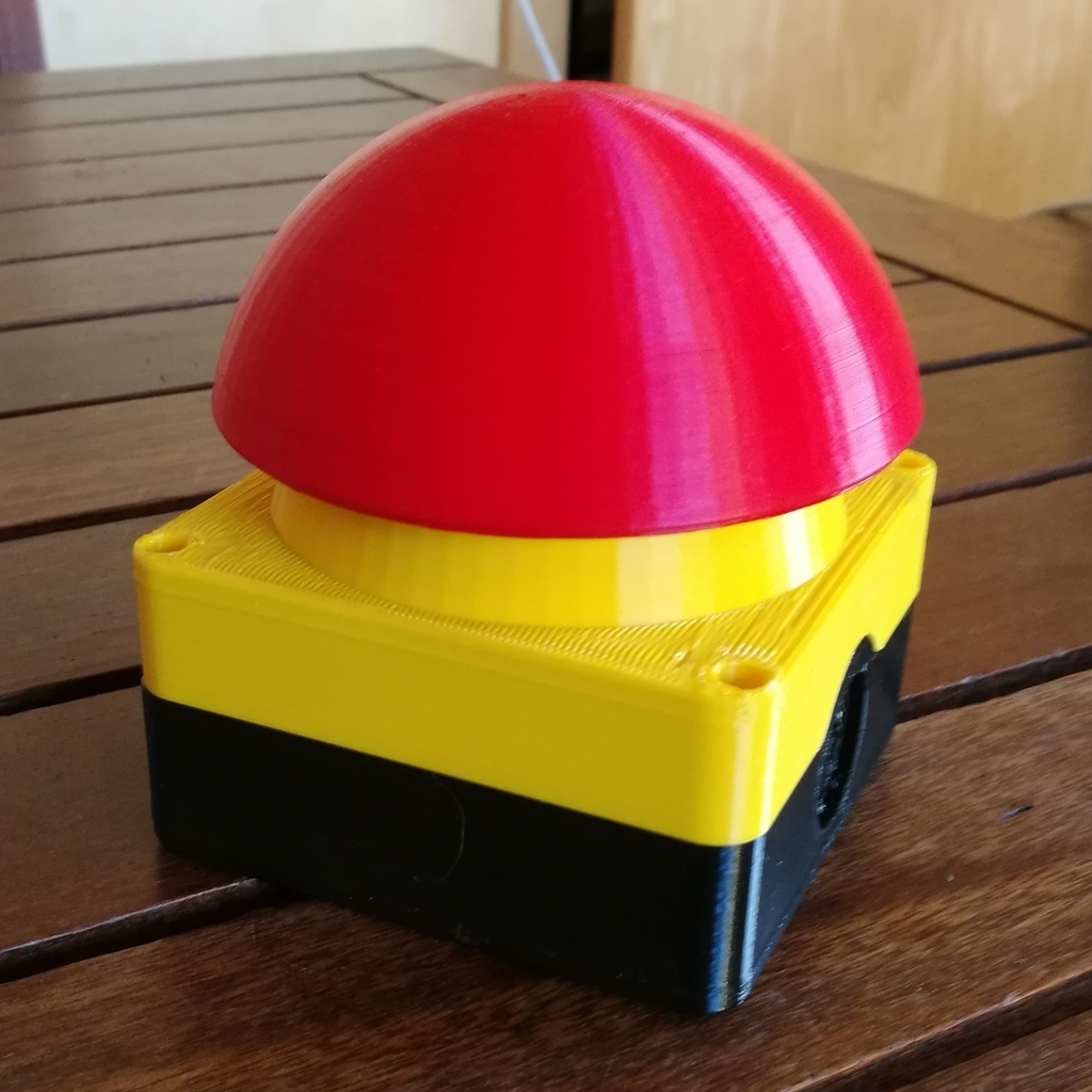 buzzer big red button emergency grobhandtaster not-aus Gadget cool stop electronics 3D print model - Mito3D