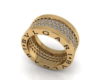 bvlari full diamond rings diamonds bandingmark 3d print model - Mito3D