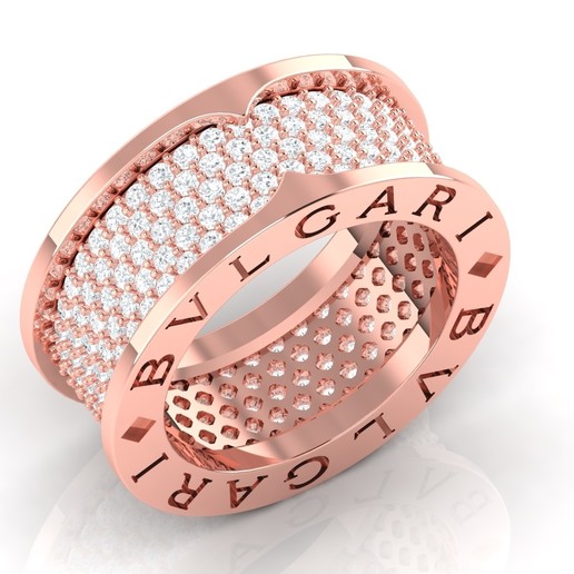 Bvlgari beyler yüzük 100 mücevher evlilik yüzüğü nişan Elmas 3dbaskı yazdırılabilir stl ucuz takı 3d yüzükler altın Yaratıcı dünyası bvlgari Bulgar iyi fiyat bulgari halkası koleksiyonu 3D print model - Mito3D