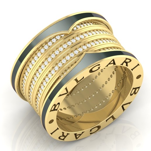 Bvlgari beyler yüzük 101 mücevher evlilik yüzüğü nişan Elmas 3dbaskı yazdırılabilir stl ucuz takı 3d yüzükler altın Yaratıcı dünyası bvlgari Bulgar iyi fiyat bulgari halkası koleksiyonu 3D print model - Mito3D