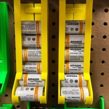 c-battery holder pegboard battery dispenser organization 3d print model - Mito3D