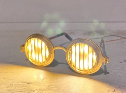 c3po inspired glasses star wars 3d print model - Mito3D